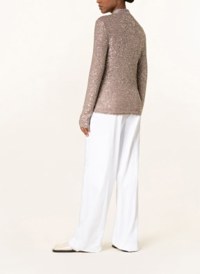 FABIANA FILIPPI Knit shirt with sequins, Color: TAUPE (Image 1)