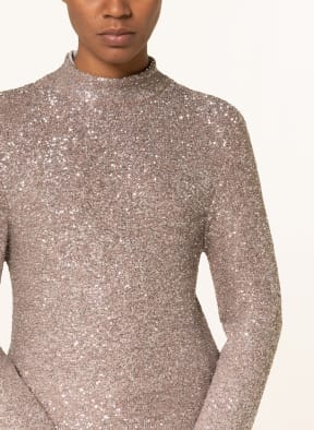 FABIANA FILIPPI Knit shirt with sequins, Color: TAUPE (Image 1)