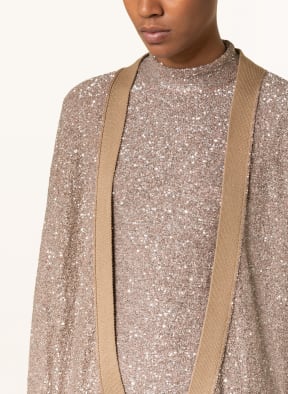 FABIANA FILIPPI Knit cardigan with sequins, Color: TAUPE (Image 1)