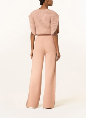 FABIANA FILIPPI Knit trousers with cashmere and tuxedo stripe, Color: ROSE (Image 1)