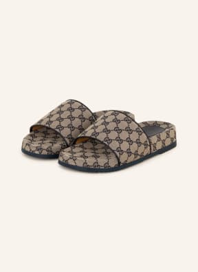 GUCCI Slides GG SUPREME , Color: BEIGE/ BLACK (Image 1)