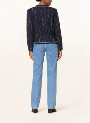 SANDRO Tweed-Blazer mit Glitzergarn, Farbe: DUNKELBLAU/ BRAUN/ HELLBLAU (Bild 1)