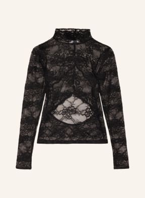 REISS Blusenshirt SHANNON aus Spitze mit Cut-out, Farbe: SCHWARZ (Bild 1)