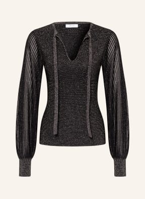 REISS Pullover SAMIRA im Materialmix , Farbe: SCHWARZ/ SILBER (Bild 1)
