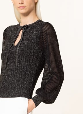 REISS Pullover SAMIRA im Materialmix , Farbe: SCHWARZ/ SILBER (Bild 1)