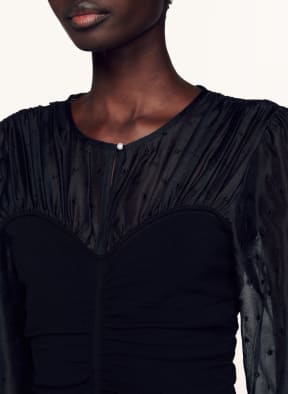 SANDRO Kleid im Materialmix , Farbe: SCHWARZ (Bild 1)