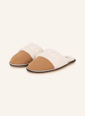 BOSS Hausschuhe SLID mit Teddyfell , Farbe: COGNAC/ ECRU (Bild 1)