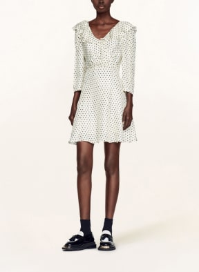 SANDRO Kleid mit 3/4-Arm und Volants, Farbe: WEISS/ SCHWARZ (Bild 1)