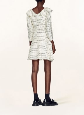 SANDRO Kleid mit 3/4-Arm und Volants, Farbe: WEISS/ SCHWARZ (Bild 1)