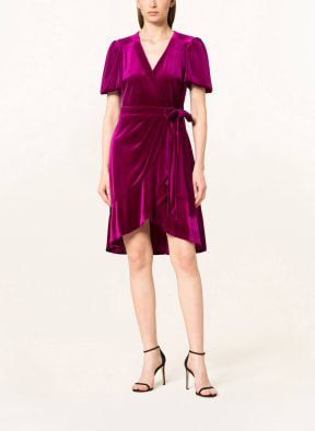 LAUREN RALPH LAUREN Wickelkleid BELVINA aus Samt , Farbe: FUCHSIA (Bild 1)