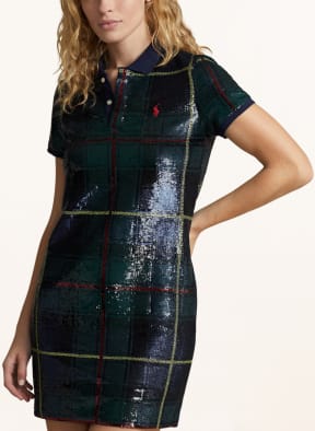 POLO RALPH LAUREN Kleid mit Pailletten, Farbe: DUNKELBLAU/ DUNKELGRÜN/ ROT (Bild 1)