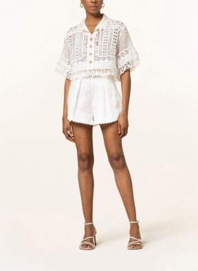 ZIMMERMANN Linen shorts TIGGY, Color: WHITE (Image 1)