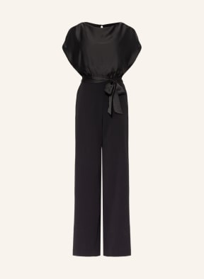 SWING Jumpsuit im Materialmix, Farbe: SCHWARZ (Bild 1)