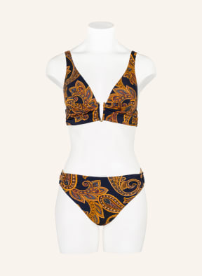 MARYAN MEHLHORN Bralette bikini top MEMORY, Color: DARK BLUE/ DARK ORANGE (Image 1)