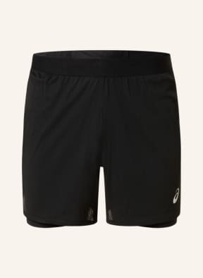 ASICS 2-in-1 running shorts VENTILATE, Color: BLACK (Image 1)