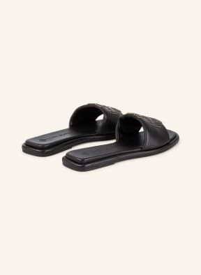 TORY BURCH Slides, Color: 013 PERFECT BLACK / GOLD (Image 1)