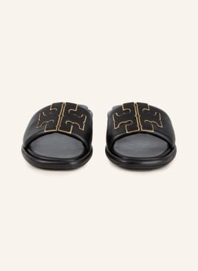 TORY BURCH Slides, Color: 013 PERFECT BLACK / GOLD (Image 1)