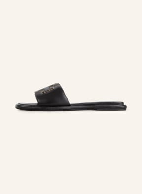 TORY BURCH Slides, Color: 013 PERFECT BLACK / GOLD (Image 1)
