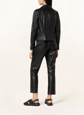 BOSS Leather jacket SALELI, Color: BLACK (Image 1)