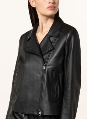 BOSS Leather jacket SALELI, Color: BLACK (Image 1)
