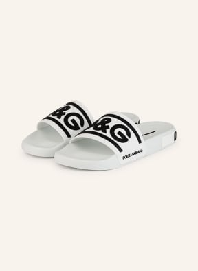 DOLCE & GABBANA Slides, Color: WHITE/ BLACK (Image 1)