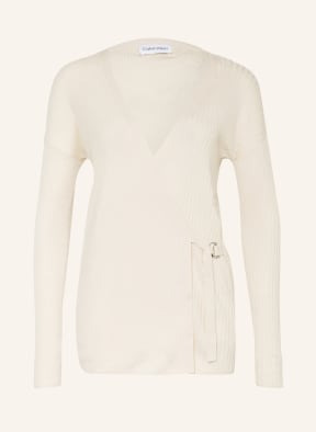 Calvin Klein Wraparound knit cardigan, Color: CREAM (Image 1)