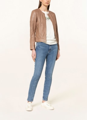 MOS MOSH Leather jacket GIANNA with studs, Color: LIGHT BROWN (Image 1)