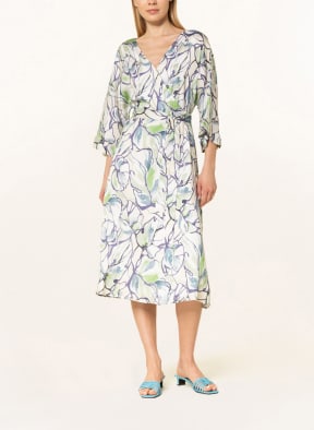 ESPRIT Collection Kleid in Wickeloptik mit 3/4-Arm, Farbe: ECRU/ BLAU/ HELLGRÜN (Bild 1)