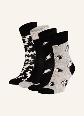 Happy Socks 4-pack socks BLACK WHITE with gift box , Color: 9100 (Image 1)