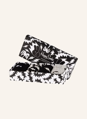 Happy Socks 4-pack socks BLACK WHITE with gift box , Color: 9100 (Image 1)