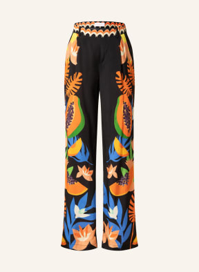 IVI collection Wide leg trousers, Color: ORANGE/ BLACK/ GREEN (Image 1)