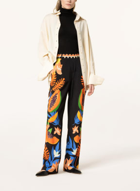 IVI collection Wide leg trousers, Color: ORANGE/ BLACK/ GREEN (Image 1)