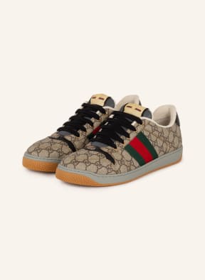 GUCCI Sneakers SCREENER GG, Color: DARK BROWN/ GREEN (Image 1)