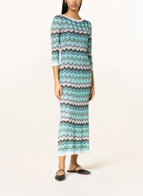 MRS & HUGS Knit dress with glitter thread, Color: TURQUOISE/ LIGHT GRAY/ DARK GRAY (Image 1)