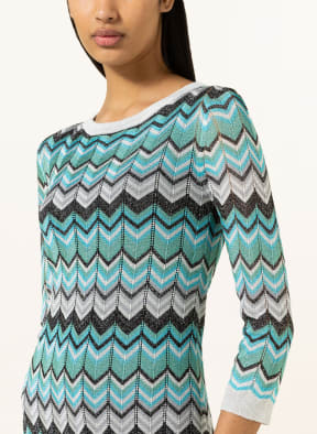 MRS & HUGS Knit dress with glitter thread, Color: TURQUOISE/ LIGHT GRAY/ DARK GRAY (Image 1)