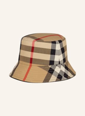 BURBERRY Bucket hat, Color: BEIGE/ BLACK/ RED (Image 1)
