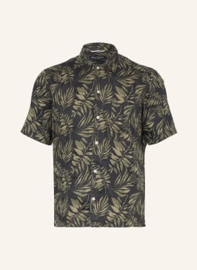 Marc O'Polo Short-sleeved shirt regular fit made of linen, Color: DARK GRAY/ OLIVE/ LIGHT GREEN (Image 1)