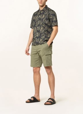 Marc O'Polo Short-sleeved shirt regular fit made of linen, Color: DARK GRAY/ OLIVE/ LIGHT GREEN (Image 1)