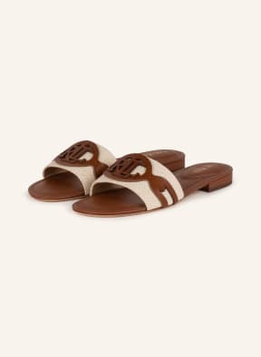 LAUREN RALPH LAUREN Slides ALEGRA, Color: BROWN/ CREAM (Image 1)
