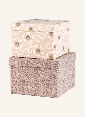 BUNGALOW DENMARK Set of 2 storage boxes KOLLAM M, Color: LIGHT PURPLE/ LIGHT PINK/ KHAKI (Image 1)