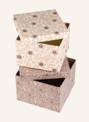 BUNGALOW DENMARK Set of 2 storage boxes KOLLAM M, Color: LIGHT PURPLE/ LIGHT PINK/ KHAKI (Image 1)