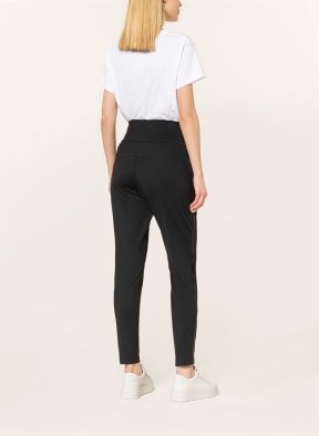 MARC AUREL Trousers in jogger style with tuxedo stripes, Color: BLACK (Image 1)