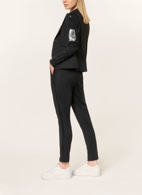 MARC AUREL Trousers in jogger style with tuxedo stripes, Color: BLACK (Image 1)