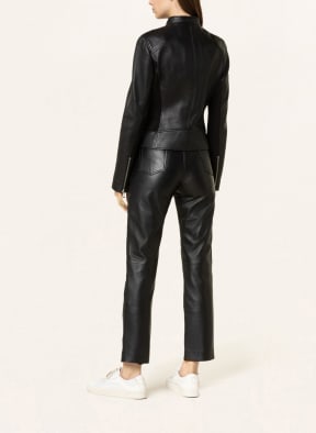 HUGO Leather jacket LANORE, Color: BLACK (Image 1)