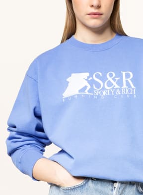 SPORTY & RICH Sweatshirt, Color: LIGHT BLUE/ WHITE (Image 1)