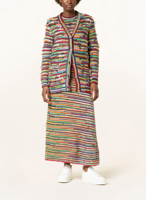 Chloé Oversized-Strickjacke aus Cashmere , Farbe: HELLGELB/ HELLGRÜN/ DUNKELBLAU (Bild 1)