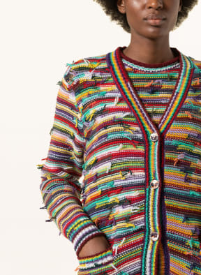 Chloé Oversized-Strickjacke aus Cashmere , Farbe: HELLGELB/ HELLGRÜN/ DUNKELBLAU (Bild 1)