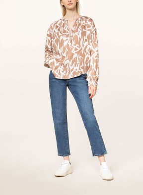 VILA Blouse-style shirt, Color: LIGHT BROWN/ WHITE (Image 1)