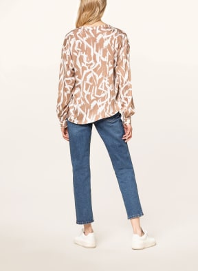 VILA Blouse-style shirt, Color: LIGHT BROWN/ WHITE (Image 1)