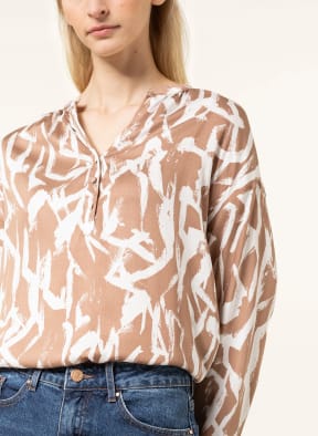 VILA Blouse-style shirt, Color: LIGHT BROWN/ WHITE (Image 1)